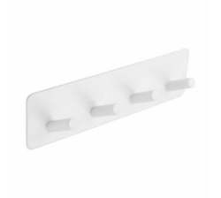 Modern White Self-adhesive Square Quad Hook: Optimize Your Space With Quadruple Efficienc