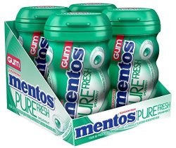 Mentos Sugar-Free Chewing Gum with Xylitol, Bubble Fresh Cotton Candy, 45  Piece Bottle (Bulk Pack of 4) & Pure Fresh Sugar-Free Chewing Gum with