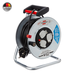 Brennenstuhl Cable Reel Stainless Steel With 3-WAY Sa Multiplug - 25M 3198057