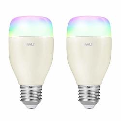 Smart LED Bulb Wi-fi Light Bulb Smartphone App Controlled Multicolored LED Bulbs E27 LED Dimmable 60W Equivalent Compatible With Alexa And Google Home Two Packs