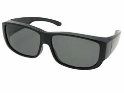 Style F27 Retro Look Fit Over Polarized Lens Sunglasses With Sunglass Rage Pouch Black Frame-medium Dark Gray Lens 2 5 8