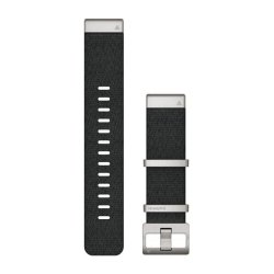 Garmin Quickfit 22 Watch Straps - Jacquard-weave Nylon Strap Black