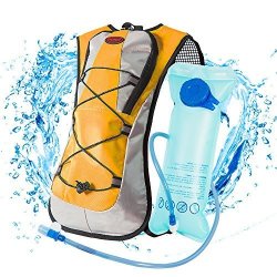 LYCAON 2l Hydration Backpack BPA Free 600D Waterproof Fabric in Orange