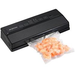 Geryon Vacuum Sealer Automatic Food Sealer Machine For Food Savers W starter Kit|led Indicator Lights|easy To Clean|dry & Moist Food Modes| Compact Design Black