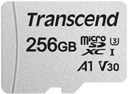 Transcend TS256GUSD300S-A 256GB Microsdxc Class 10 Uhs-i U1 U3 V30 A1 With Sd Adaptor