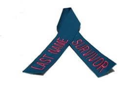 Custom Uniform Embroidered Awareness service pride Ribbons 50 Fabrics To Choose From Made In The Usa Ships Under 24 Hrs Teal Fabric