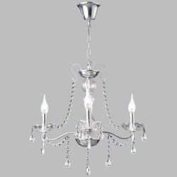 Bright Star Lighting - 3 Light Polished Chrome Chandelier With Crystals