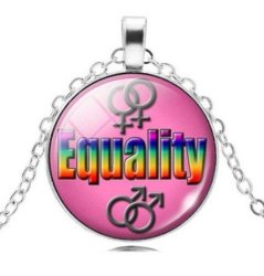 Lgbt Jewellery Range Rainbow Equality Statement Pendant And Necklace