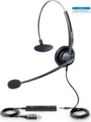 Yealink YHS34 Wired Head-band Office call Center Headse Black