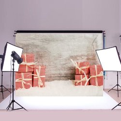 7X5FT Vinyl Christmas Wood Present Gift Photography Backdrop Photo Studio Props Background