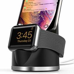 Olebr Charging Stand Compatible With Iwatch 4 Airpods Iphone Xs xr x Max x 8 8PLUS 7 7PLUS 6S 6S 5 Plus Dock 2 In 1 Charging