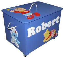 Large Blue Cartoon Toy Box