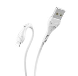 2.4A Anti-bending Lightning To USB Data Cable White - 1M