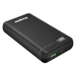 Energizer 20000mAh Power Bank with LCD in Black
