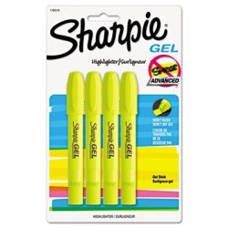 Sharpie Gel Highlighter Bullet Tip Yellow 4 PK