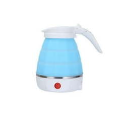 Portable Silicone Collapsible Travel Electric Kettle - Blue