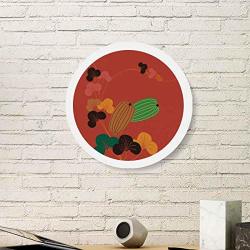Metftus Painting Japanese Culture Pumpkin Round White Wall Picture Frame Wooden Home Decor