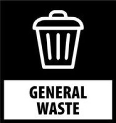 Recycle Bin Decal - General Waste 170 X 96MM