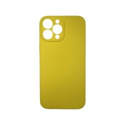 Liquid Silicone Cover With Camera Cut-out For Iphone 12 Pro Max - Yellow