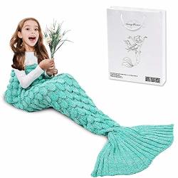 Amyhomie Mermaid Tail Blanket Mermaid Blanket Adult Mermaid Tail Blanket Crotchet Kids Mermaid Tail Blanket For Girls Scalemint Kids