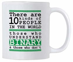 Funny Programming Gifts. There Are 10 Kinds Of People Binary 11 Oz Nerd Coffee Mug With Funny Type Saying. Gift For Computer Science Teacher Or Coding Geeks.