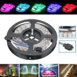 5M Rgb SMD5050 600 LED Double Row Flexible Strip Light Non-waterproof Rope Lamp DC12V