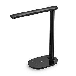 TaoTronics Portable LED Desk Lamp Dimmable Small Desk Lamp With Touch Control 5 Lighting Modes Memory Function For Living Room Office Bedroom Black
