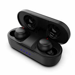 Hasaky Wireless Earbuds True Bluetooth 5.0 Wireless Earbuds Waterproof Stereo Smart Touch Headphones In-ear Built-in MIC Headset Sports Work Driving For Iphone android Most Smartphones Black