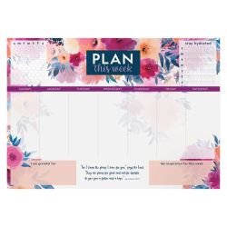 A3 Weekly Desk Planner - For I Know The Plans Floral