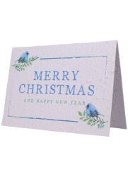 Growing Paper Card Merry Christmas Blue