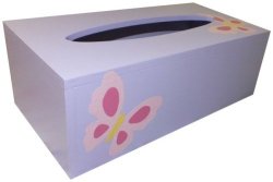 Frilly Butterfly Tissue Box Cover Lilac & Pink
