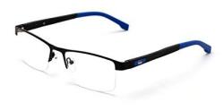 V.W.E. Men Half Rimless Rectangular Non-prescription Glasses Frame Clear Lens Eyeglasses Gray