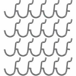 Pegboard Hook J Style Pingyue Pegs For 1 4" Holes Pegboard Tool Organizer Metal 20PCS