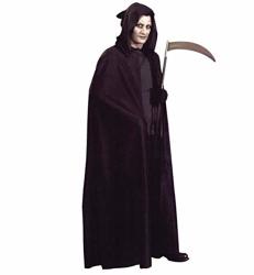 Halloween Costume Medieval Cowl Deluxe Black Hooded Cloak Cape Long Vampire Halloween Fancy Dress Wedding Wicca