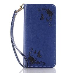 Gbsell New Wallet Leather Phone Case Cover For Samsung Galaxy J5 Dark Blue