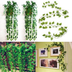 2.3m Artificial Ivy Grape Plastic Fake Green Leaves Garland Home Garden Decoration