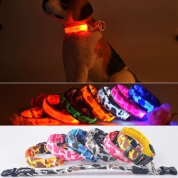 L Pet Dog Led Collar Nylon Safety Light-up Flashing Collar