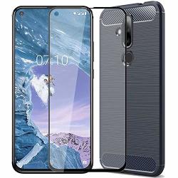 Mylboo For Nokia 6.2 Case nokia X71 Case Nokia 6.2 Screen Protector 3 In 1 Soft Ultra-thin Flexible Tpu Silicone Phone Case + 1 Package Full Screen Film For Nokia 6.2 Navy