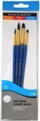 Dr. Simply Camel Hair Watercolour Brushes 4 Pack - Short Handle