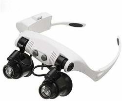 10X 15X 20X 25X Headband Binocular Magnifier For Jewelry Identification Watch Timepiece Repair Miniature Measurement LED Light Alysays