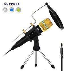 Professional Studio Recording Condenser Microphone G-touker Iphone Microphone Sets With Stand Shock Mount Great For Podcast Youtube Skype Vocals Gameing M30B