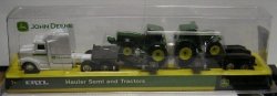 Ertl Diecast Model Truck & Lowbed Trailer + 2 X John Deere Tractors Farm Agriculture 1 64 Scale New
