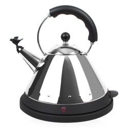 Alessi Graves Kettle With Small Bird Shaped Whistle Black Handle With Black Bird