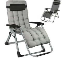 Gravity Sun Lounger Reclining Chair Recliner With Soft Cushion
