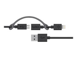 Belkin 3-FEET Micro-usb Cable With Lightning Connector Adapter - Retail Packaging - Black