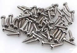 50 X Chrome Mounting Screws For Guitar Machine Heads Tuning Pegs Tuners