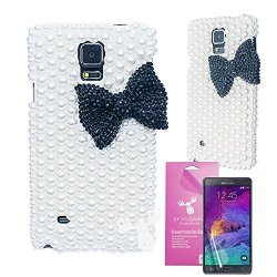 Samsung Galaxy Note 4 Case Epicgadget Tm 3D Handmade Luxury Bow Bowknot Design Pearl Hard Case Cover For Samsung Galaxy Note 4 SM-N910S SM-N910C With