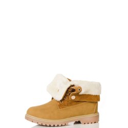 Quiz Beige And Cream Faux Fur Ankle Boots