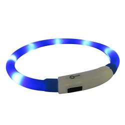 Liobaba LED Pet Light Collar Silicone Waterproof Collar Night Anti-lost Pet Glow Collar USB Fluorescent Luminous Charging Dog Collar