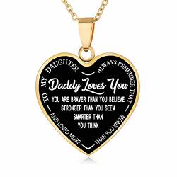 Fayerxl Gift Ideas To My Daughter From Dad Mom Daddy Mommy Loves You Heart Necklace Quote Wedding Gift Daddy To Daughter Gold R90700